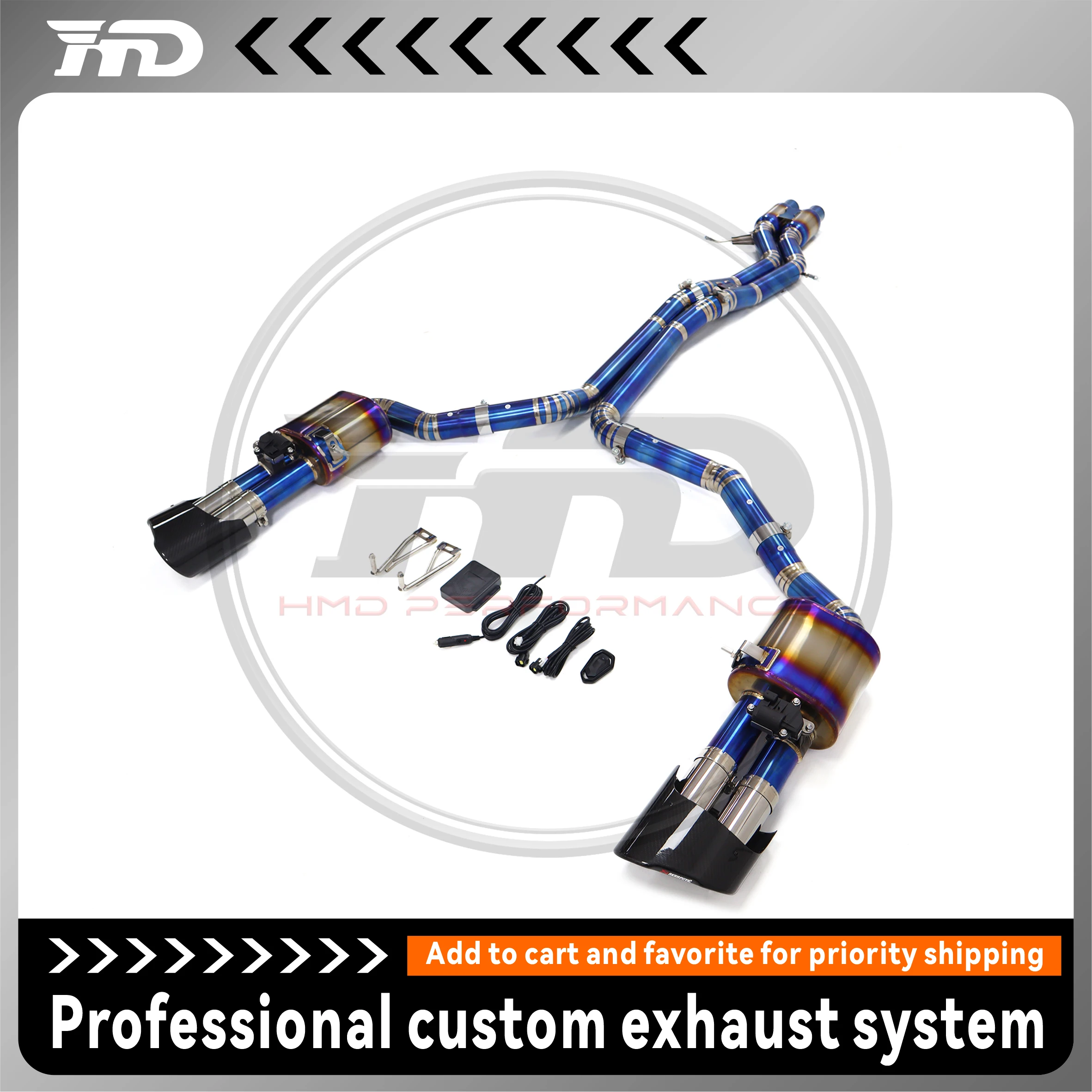 

HMD Titanium Exhaust System Performance Catback for Audi S6 S7 C8 2020+ 2.9T Muffler With Valve