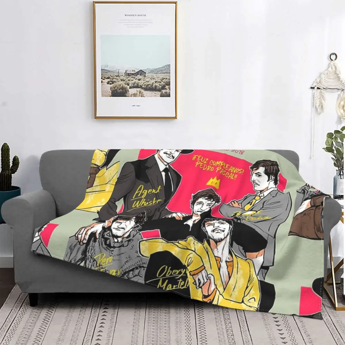 Image De Pedro Pascal Comics Meilleur Acteur De Groupe Blanket Velvet Super Warm Throw Blankets For Sofa Plush Thin Quilt