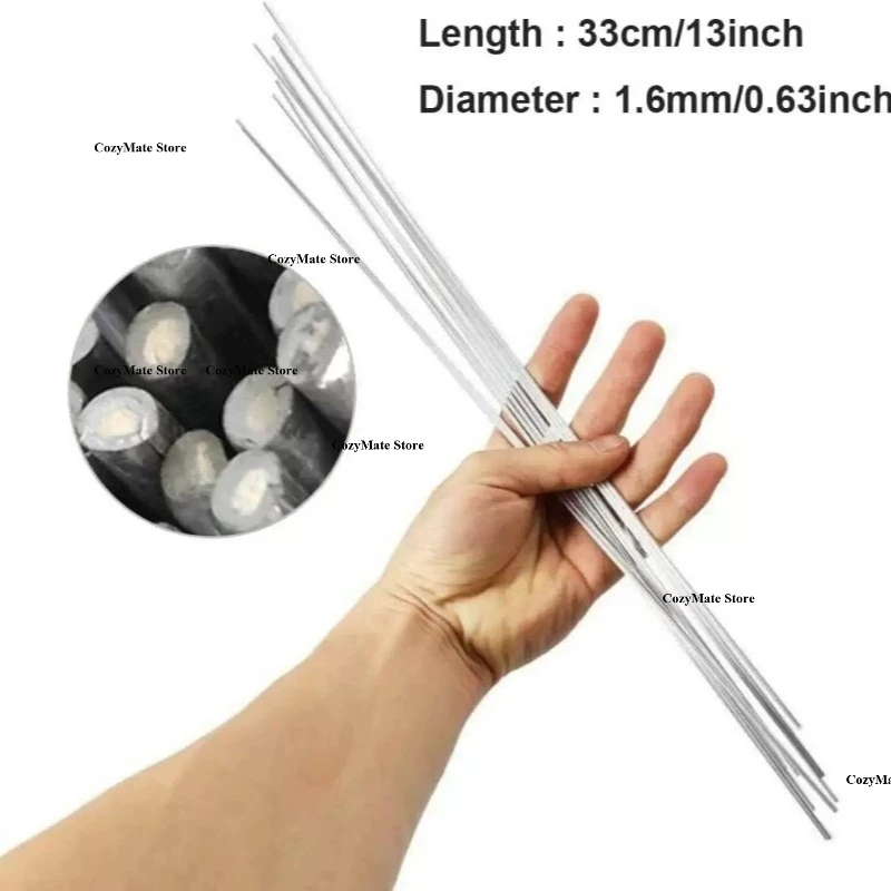 400/500mm Low Temperature Easy Melt Aluminum Welding Rod Cored Wire Solder No Need Solder Powder Weld Bar for Propane Torch