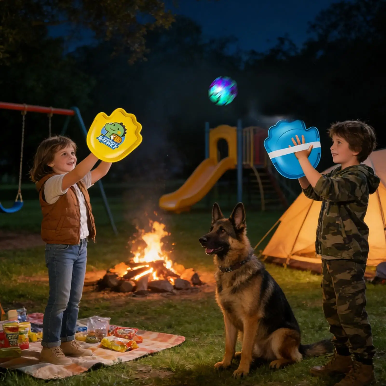 Sticky Ball Catch Game Outdoor Sports Toy Light-Up Toss And Catch Ball Game Set For Kids Boys Girls Beach Yard Playground