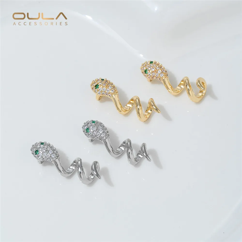

1PCS 14K Gold-plated Micro-inlaid Zircon Snake-shaped Entwined Pearl Crystal Bracelet and Necklace Accessory