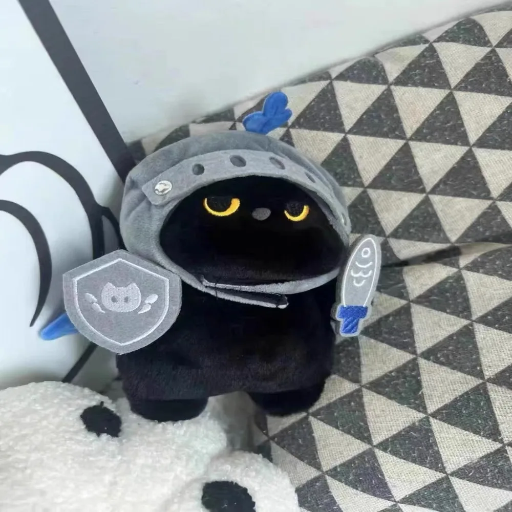 New Plush Knight Cat Doll Knight Cat Black Doll Gift Cartoon Toy