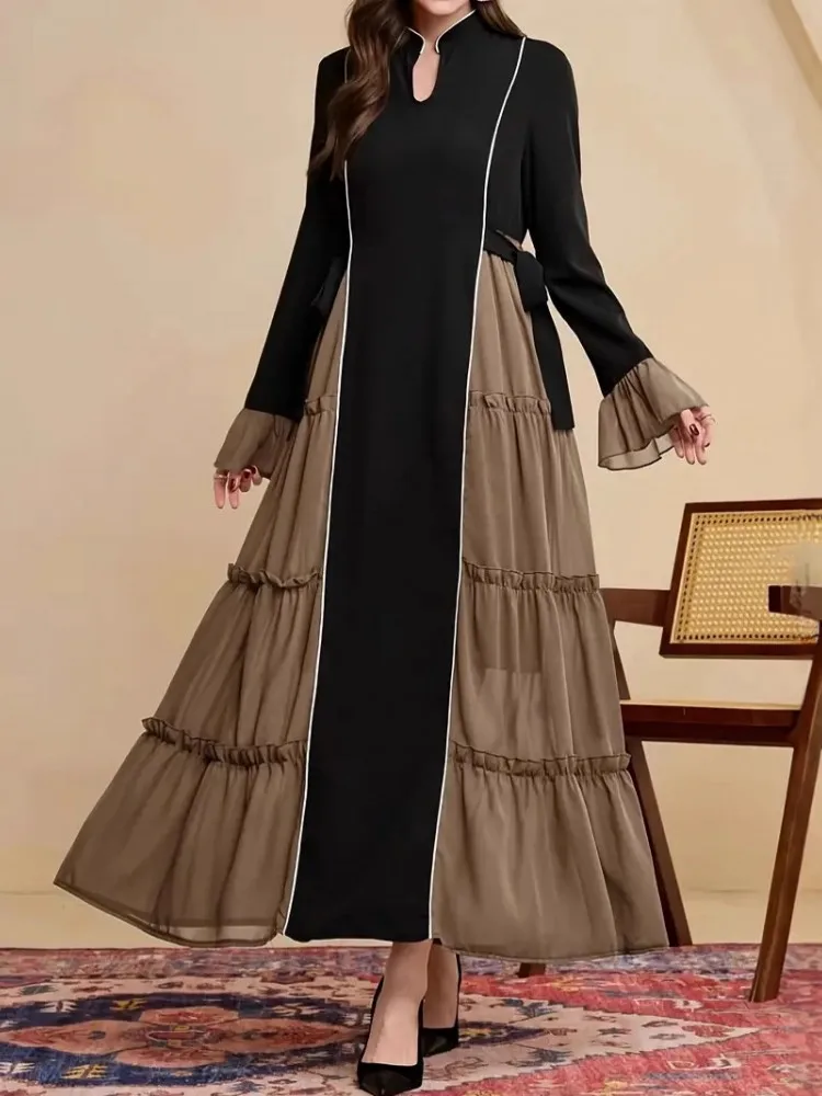 

African Dresses For Women Elegant Polyester Muslim Fashion Abayas Dashiki Robe Kaftan Long Maxi Dress Turkish Africa 2026 New