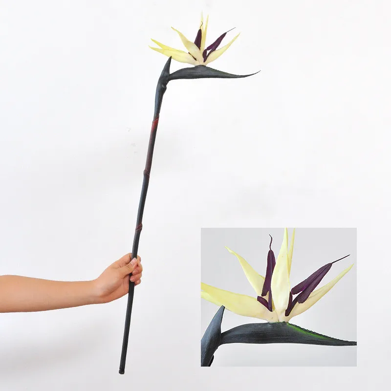 Real Touch Paradise Bird Artificial Flower Party Wedding decoration Long branch Fake Flower Home Decor Hotel Photo Props