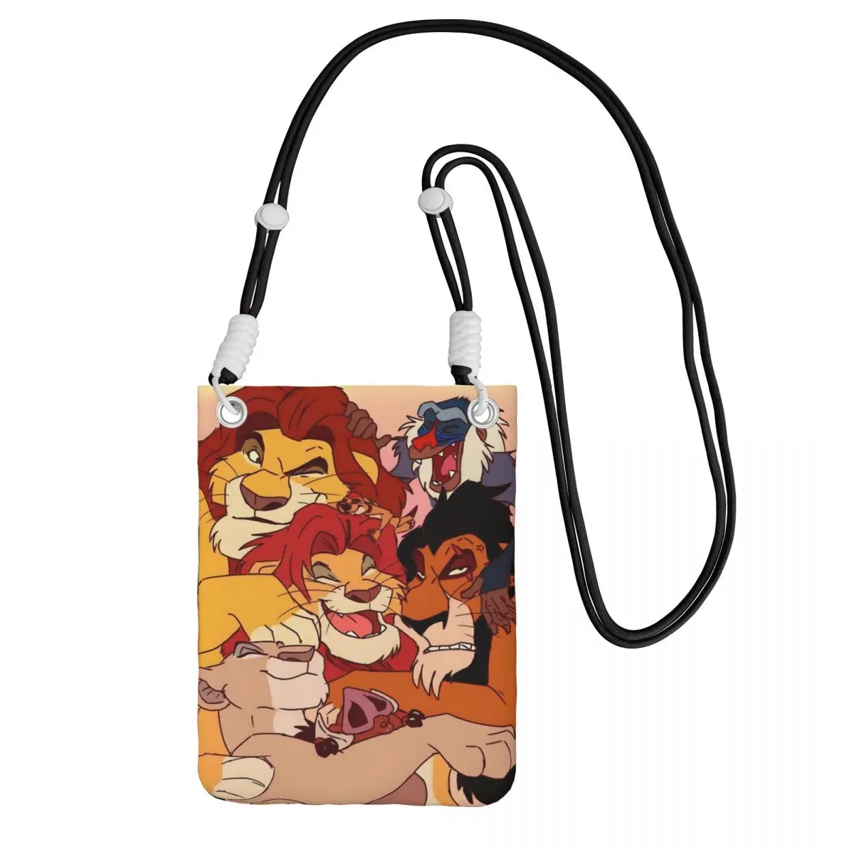

Custom The Lion King Carry A Mobile Phone Bag Diagonally Men Women Musical Film Shoulder Crossbody Bag Detachable Shoulder Strap