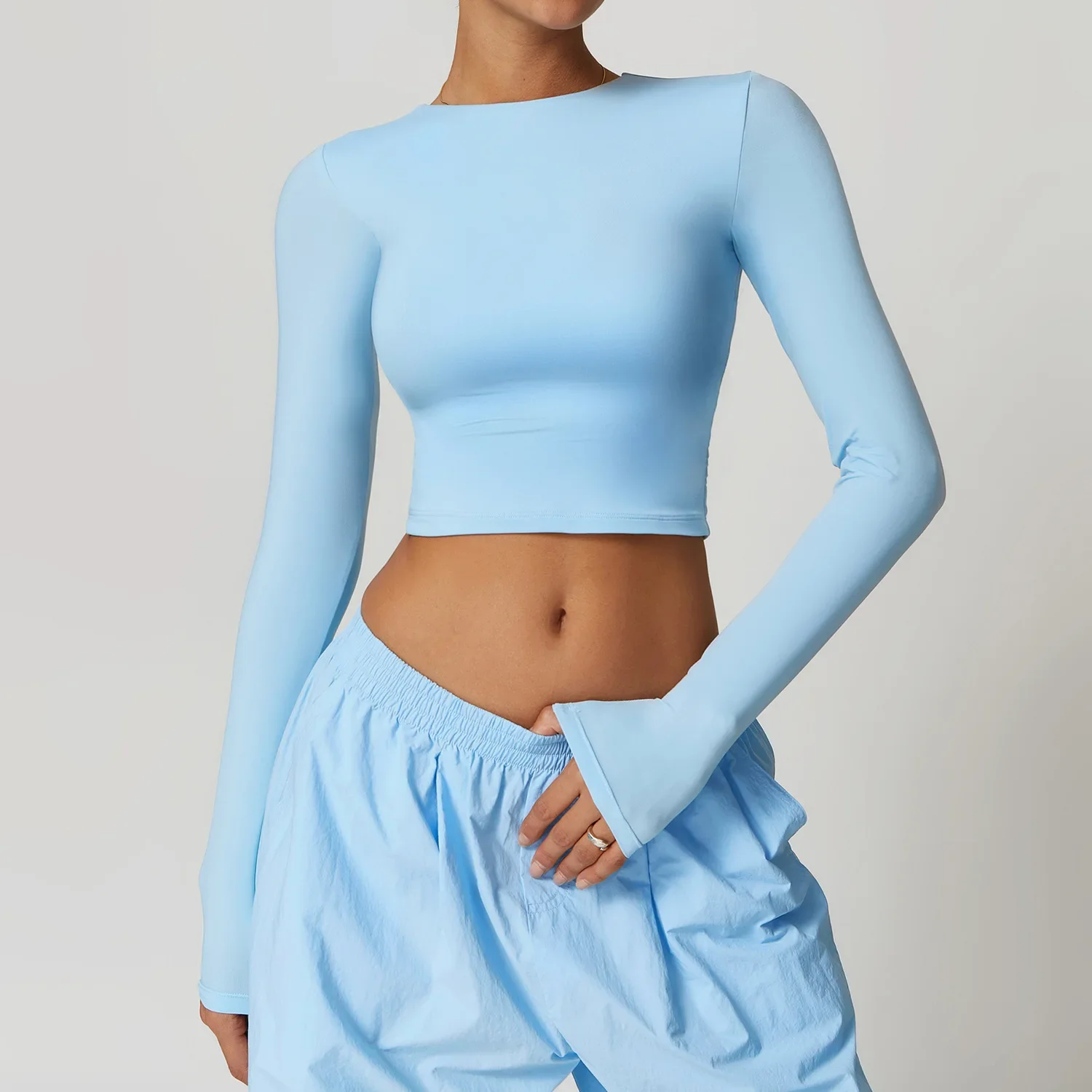 

Fitness Running T-shirt Yoga Shirts for Women Long Sleeve Gym Clothes Workout Dry Fit Breathable High Elastic Sports Top
