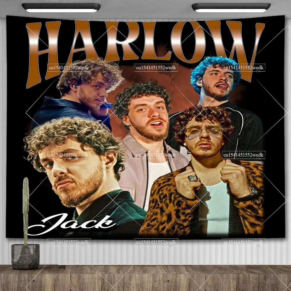 Jack Harlow Tapestry Hippie Album Cover Poster Wall Decor Pop Singer Tapestries For Bedroom Aesthetic Room Decor Paintings