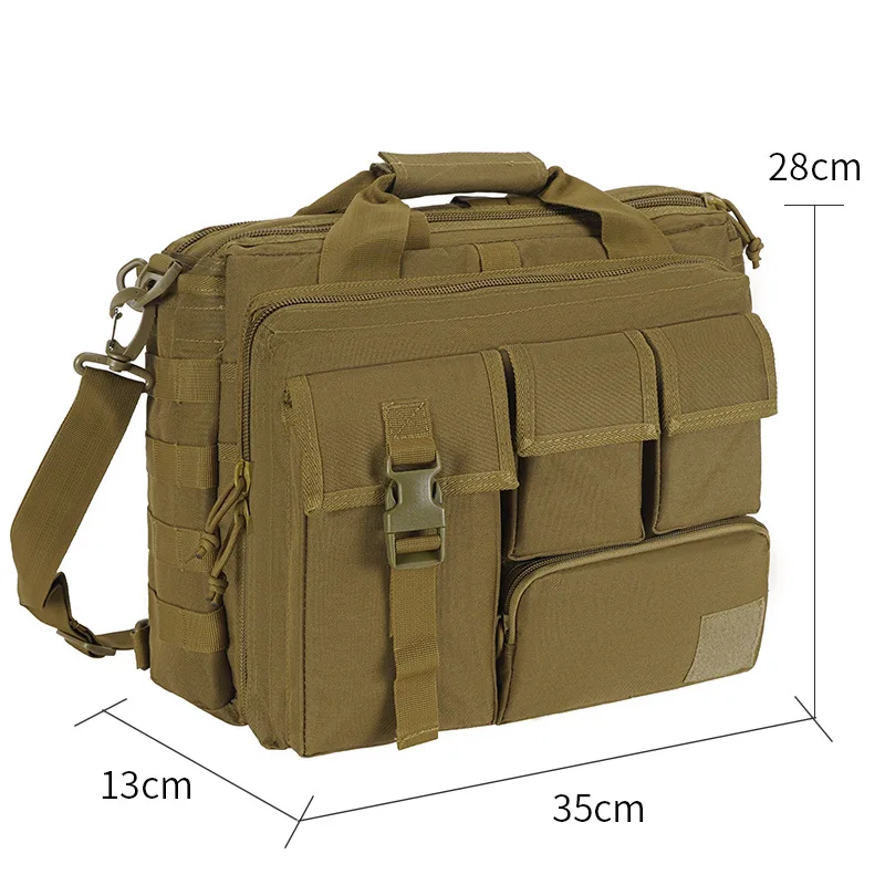720D Oxford Cloth, Oblique Span Laptop Bag, Wear-resistant Multi-compartment Large-capacity 15.6-inch Tactical Computer Bag