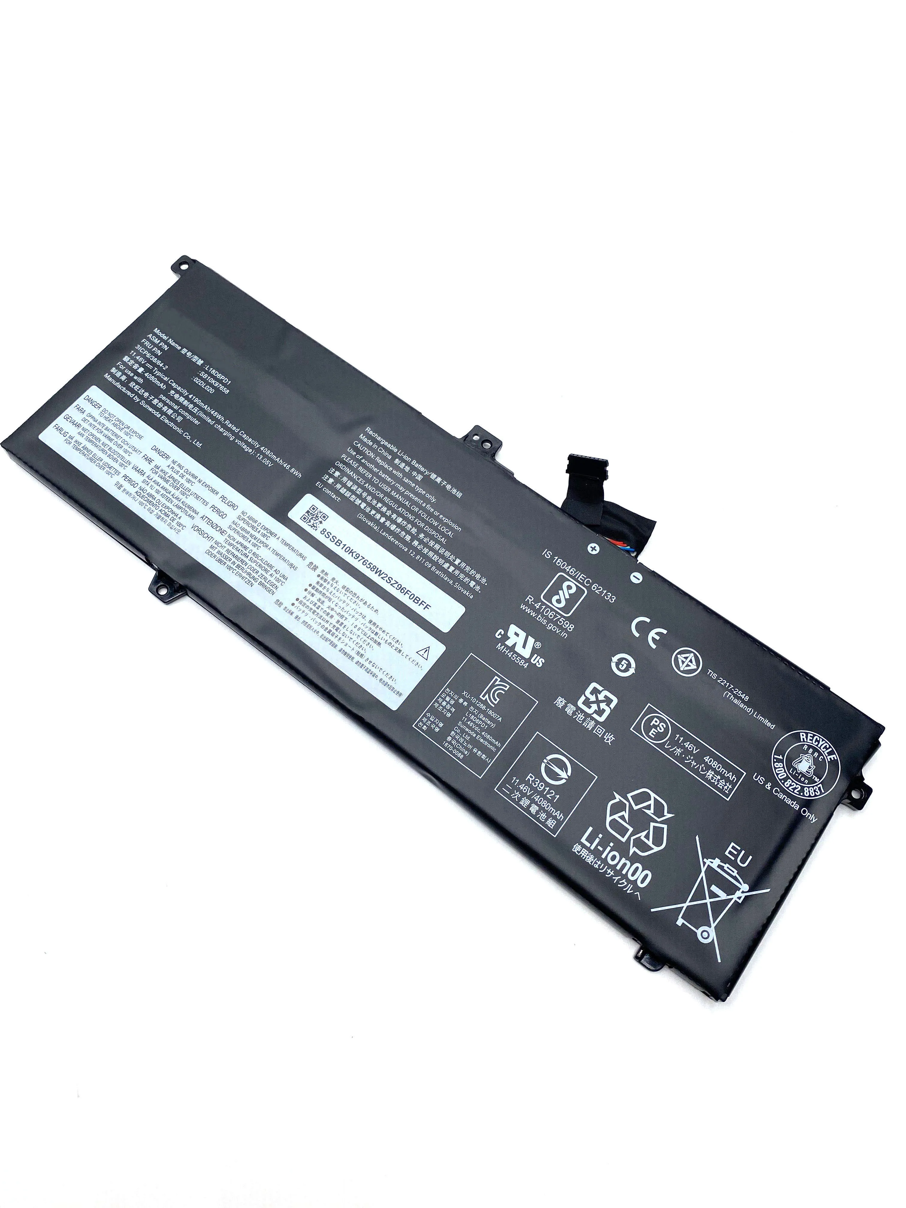 New L18M6PD1 L18D6PD1 Laptop Battery For Lenovo ThinkPad X13 X390 X395 Series L18C6PD1 L18M6PD2 02DL017 SB10K97655 SB10K97657