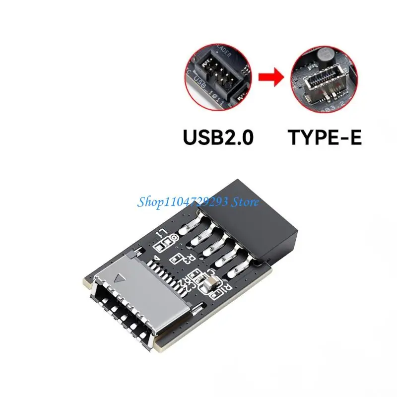 Y2GD Motherboard USB2.0 9Pin to Type E Front Connector Converter Mainboard 9Pin Type E Adapter 9Pin USB Header for Desktop