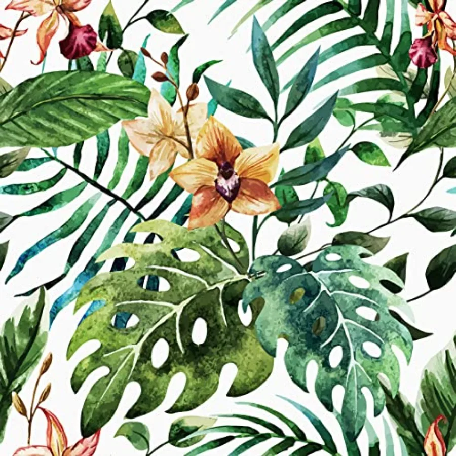 

Tropical Peel and Stick Wallpaper for Bathroom Botanical Wallpaper Stick and Peel Floral Contact Paper Palm Tree Wall Paper Mod