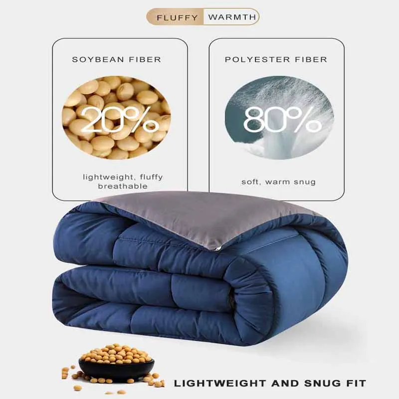 Thickening Winter Quilted Luxury Brushed Warm Blanket Goose Down Duvet Quilt 3D Bread Duvet All Season Comforter Core Edredon