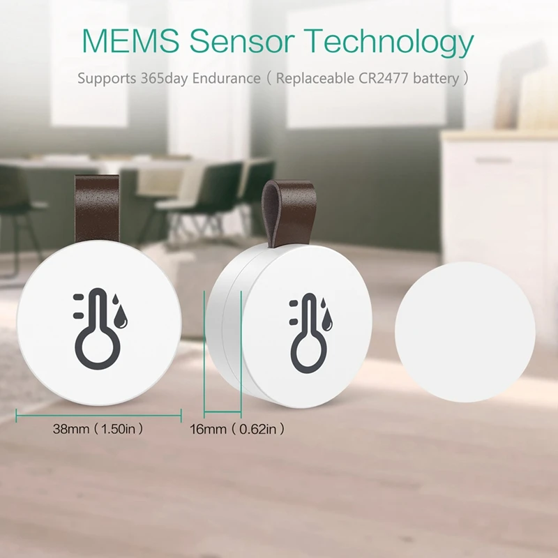 屋外用ワイヤレスBluetooth温度計,家庭用,湿度センサー,白色,1ユニット
