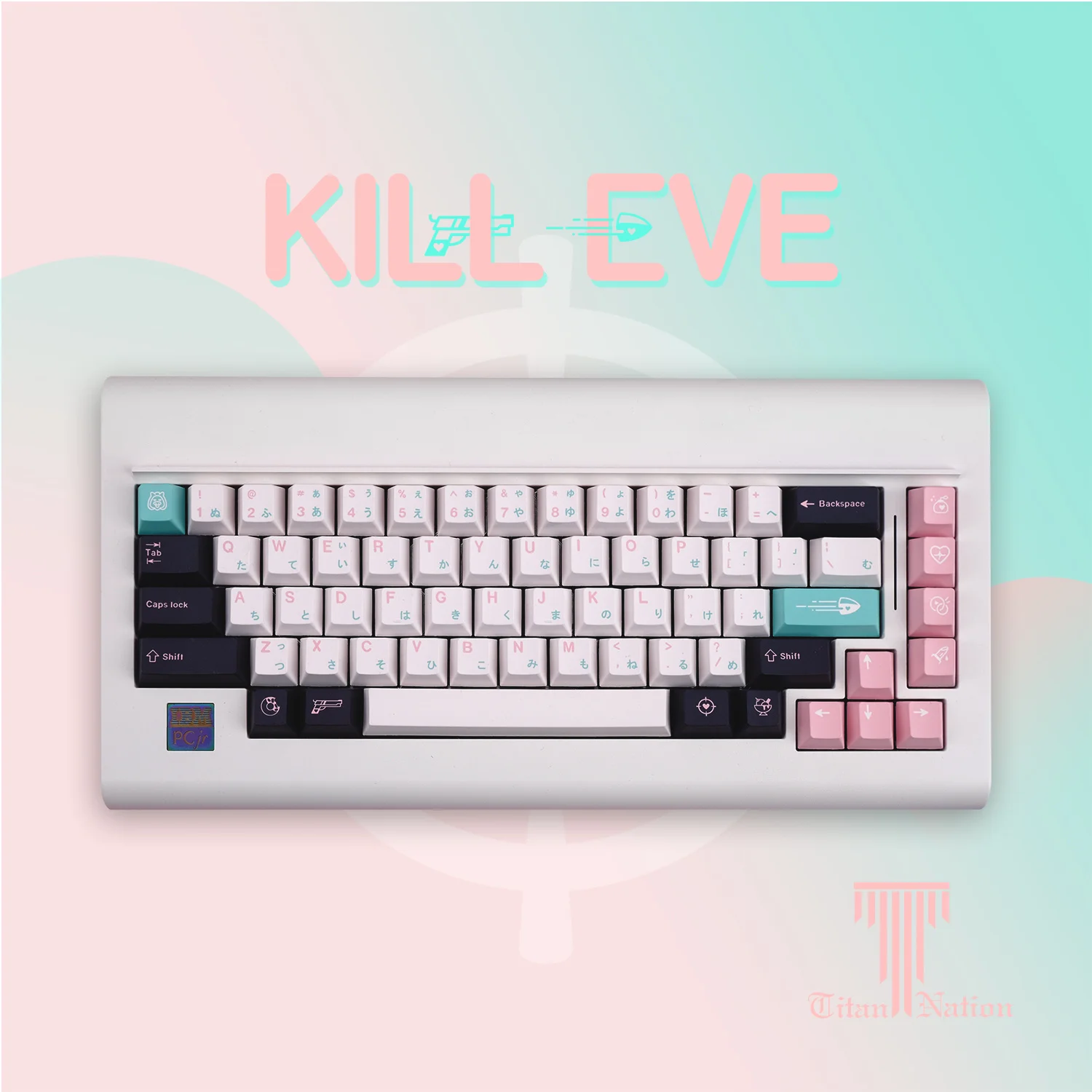 134 Keys/set GMK Kill Eve Key Caps PBT 5 Sides Dye Subbed Keycap Cherry Profile Keycaps For 61 64 68 84 87 96 980 104 Keyboards