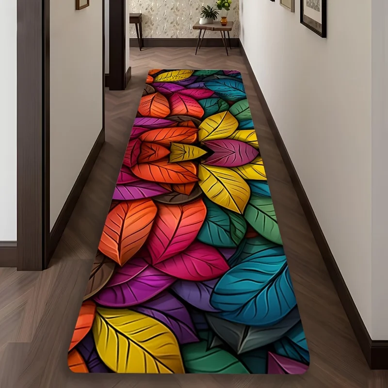 Fresh Watermelon Slice Summer Fruit Pattern Print Floor Runner Non-Slip Decorative Kitchen Rug for Bright Culinary Corner Accent
