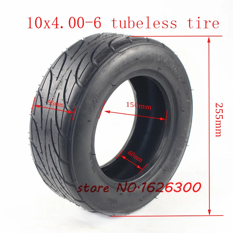 10x4.00-6 Tubeless Vacuum Tire for Electric Scooter Balance Car Mini Motorcycle 10*4.00-6 Anti Slip Off-road Tire
