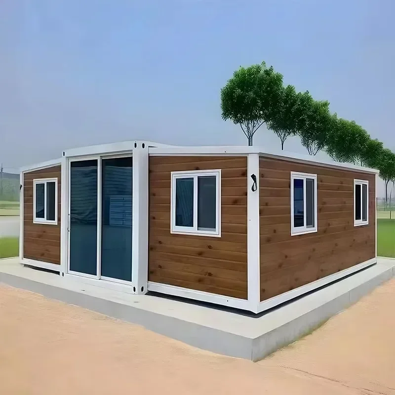 Tiny House Prefab Modular Grey 40ft Expandable Container House Office Prefab Expandable Mobile Home with Toilet Bathroom Kitchen