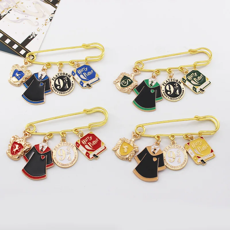 Cartoon Magic Movie Harries Potter Brooch Hogwarts Gryffindor Metal Badge Accessories Anime Peripheral Children Clothes Decorate