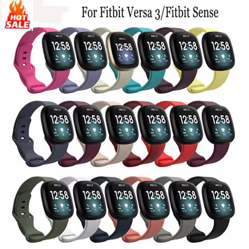 Silicone Wristband Straps Compatible With For Fitbit Versa 3/Fitbit Sense Band Replacement Smart Sport Watch Accessories Strap