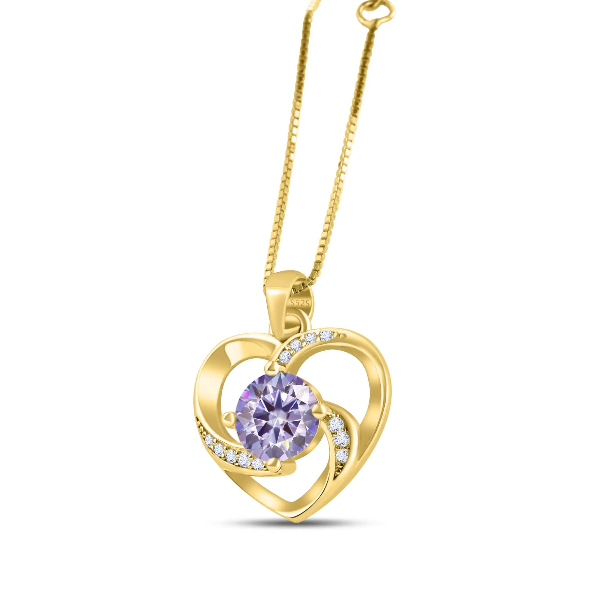 Classic 1.0 Carat 6.5mm Moissanite Pendant Necklace Yellow Gold Color 925 Sterling Silver Wedding Fine Jewelry Daing Gift view 3