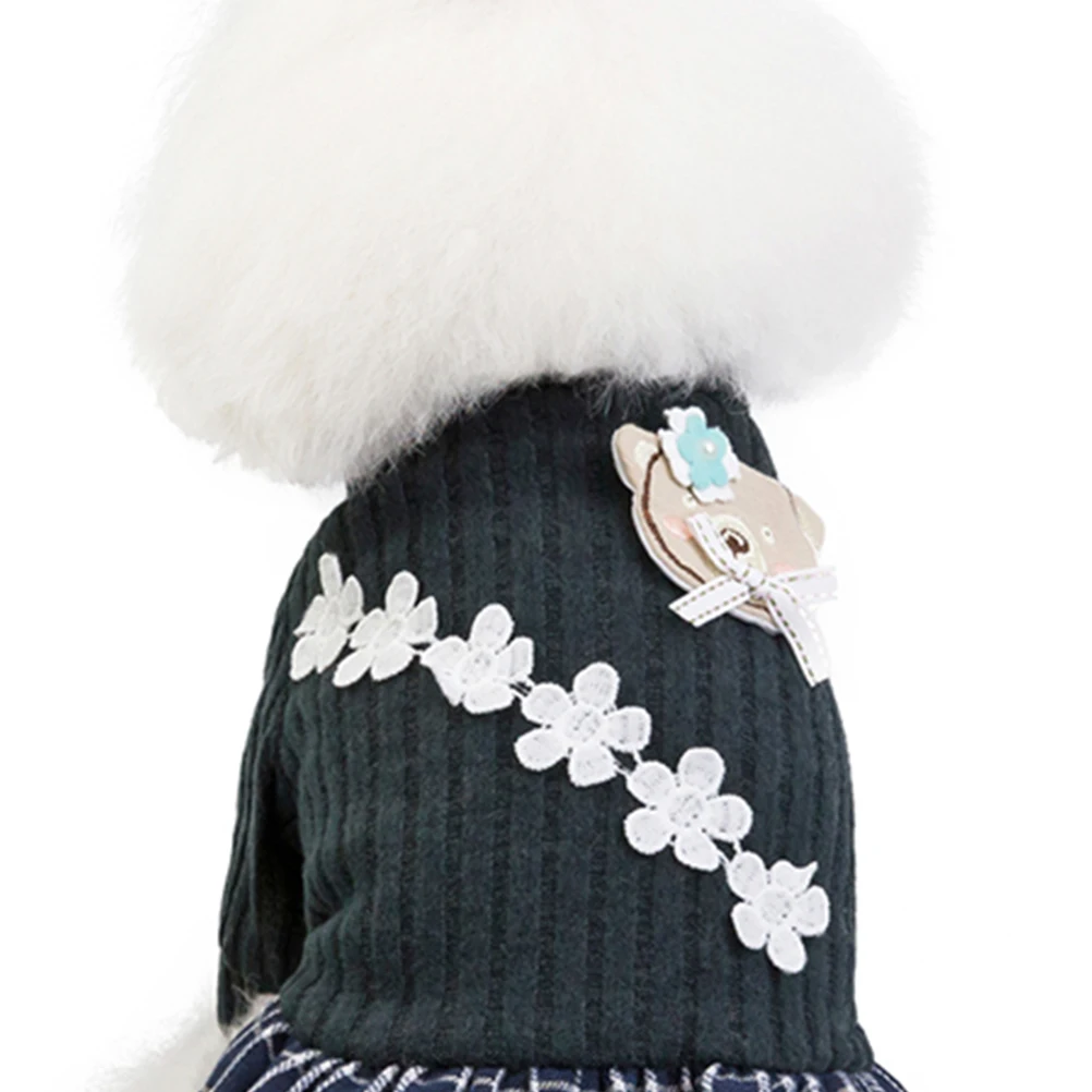 

Lovely Little Bear Pattern Pet Cotton Clothes Padded Warm Dog Outfit For Puppy Walking Outdoor Comfortable Easy Wear S Dark Grey