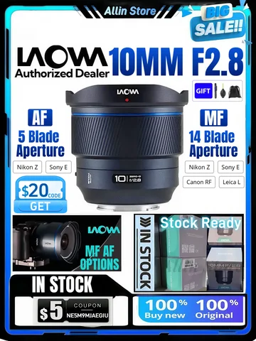 Laowa 10mm f/2.8 af lente grande angular de quadro completo 10mm f2.8 zero-d ff lente principal de foco automático para sony e para câmera nikon z