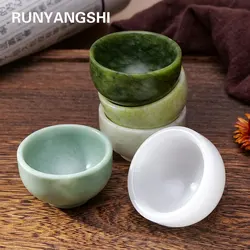 1PC Crystal Crafts Healing Gemstone Round Shape Teacup For Home Decoration Handmade Folk Art Ornaments Healing Souvenir