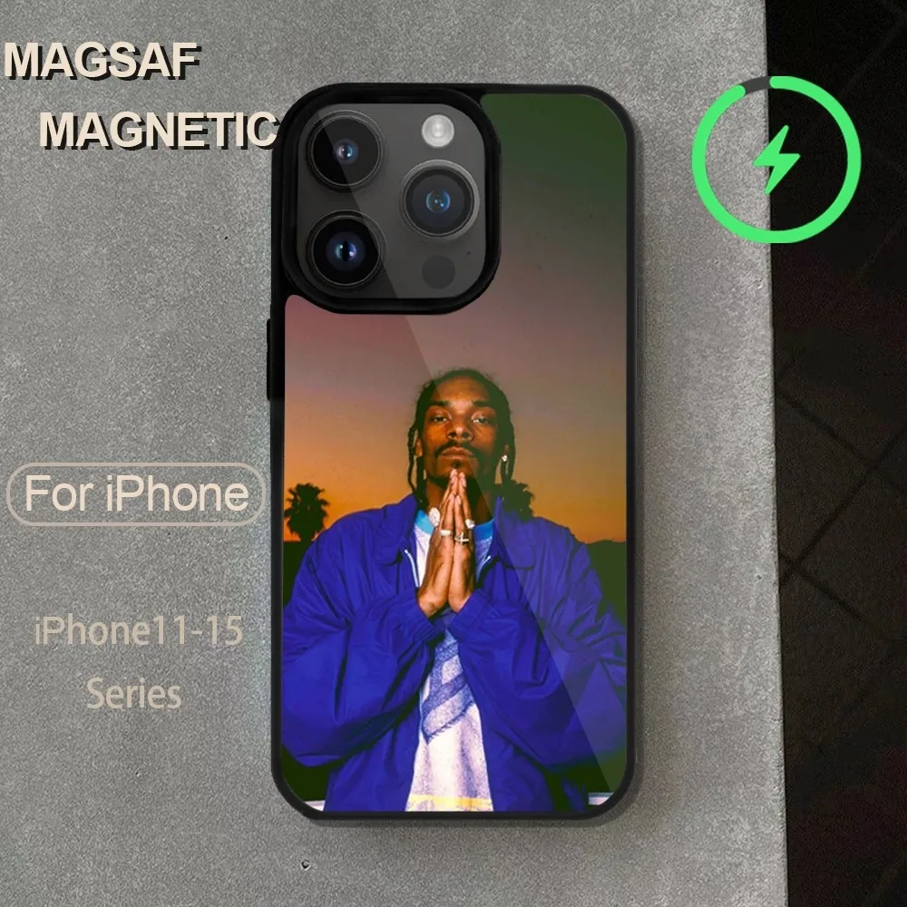 Rapper S-SNoop D-Dogg  Phone Case  For iPhone 14 13 12 11 15 Pro Max Magsafe Wireless Charge Plus Mini Cover