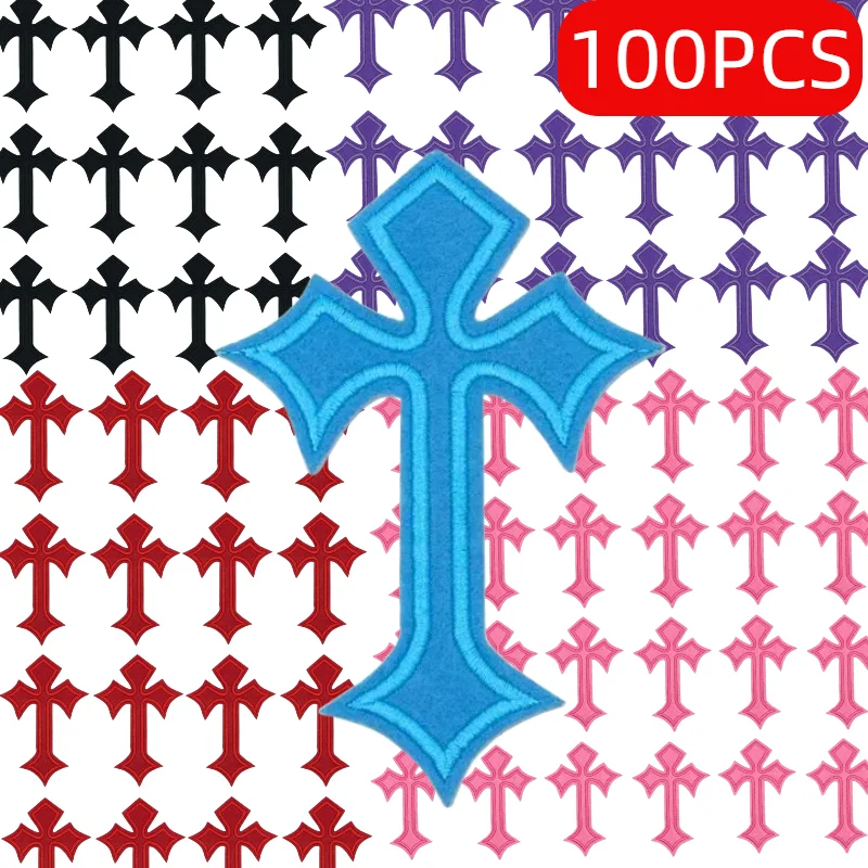 

10/50/100PCS Wholesale Lots of Cross Ironing Embroidery Cloth Label Clothing Accessories, Clothes Patch Colorful Set of Patches
