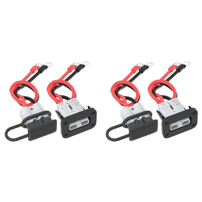 

【HAPPY】2X 50A быстроразъемные соединители для аккумуляторов с проводом 8AWG и монтажным кронштейном, комплект удлинительных кабелей-разъемов