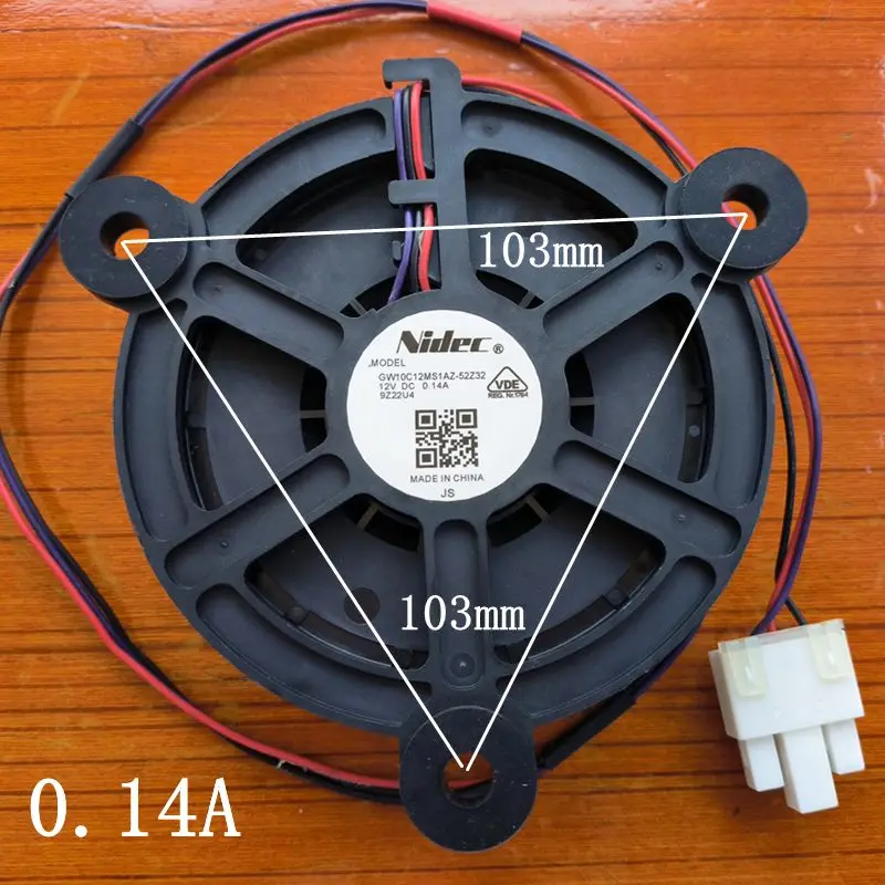 

GW10C12MS1AZ-52Z32 DC12V 0.14A 3Lines for Refrigerator Cooling Fan motor parts