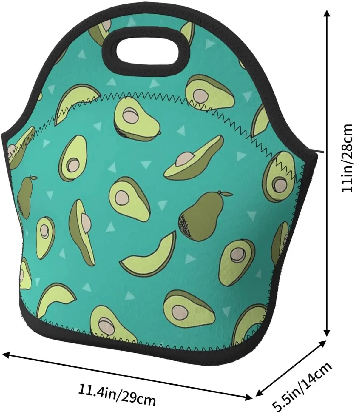 Insulated Neoprene Lunch Bag Avocado Lightweight Neoprene Lunch Tote Bag For Office School Girls Boys