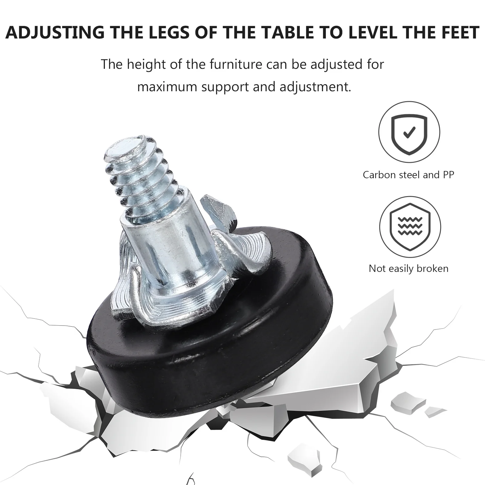 

12pcs Adjustable Furniture Levelers Legs Floor Protector Scratching Noise Heavy Duty Leveling Feet For Table Chair Cabinet Sofa