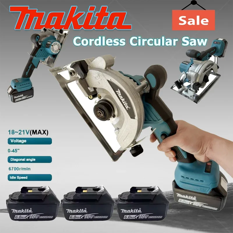 

Makita 18V Battery 125mm Cordless Circular Saw 5000rpm Brushless Woodworking Saw 45degree Cut Adjustment Circular Saw