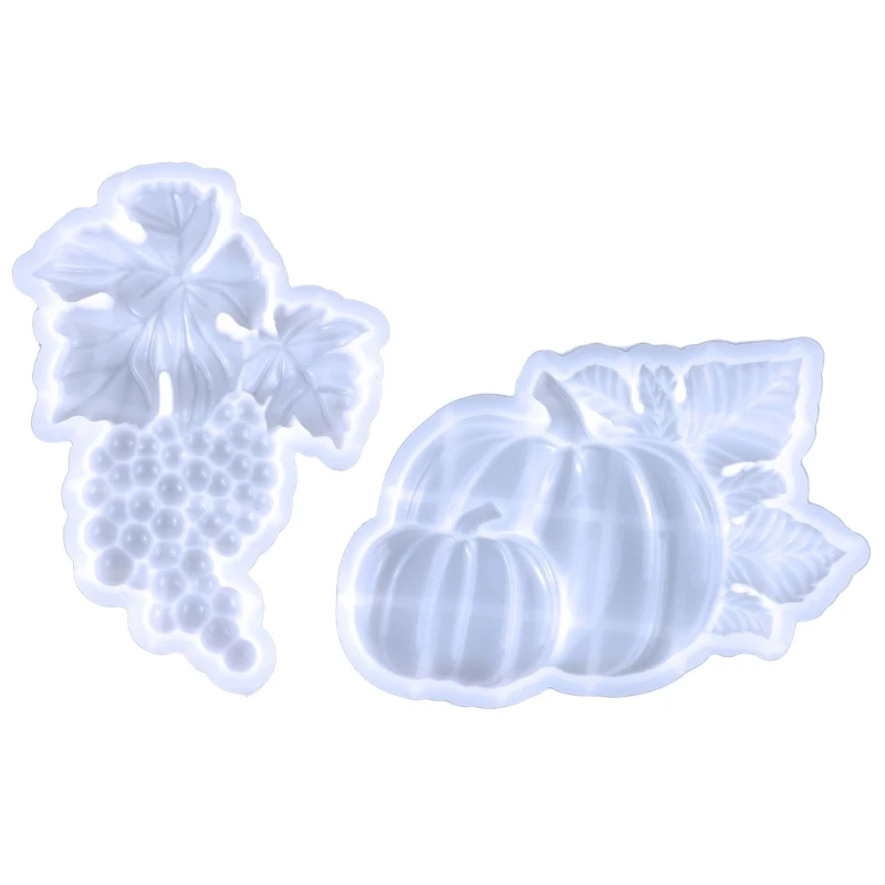 

Semi-stereoscopic Pumpkin Grape Wall Ornaments Drop Mold Diy Key Pendant Desktop Decoration Epoxy Silicone Mold