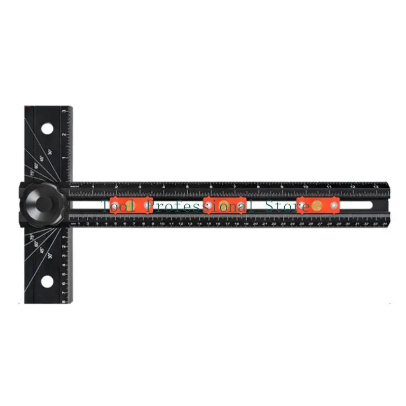 57QF Aluminum T Square For Woodworking With Automatic Locking Feature And Multiple Angles Measurement Tool Precisions Ruler