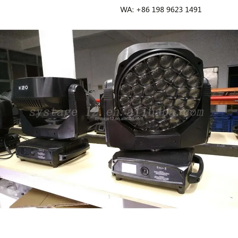 37x15W K20 Bee Eye Moving Head Wash Lamp DMX Dimming Stage Lighting for Christmas Theme Park Party Stage