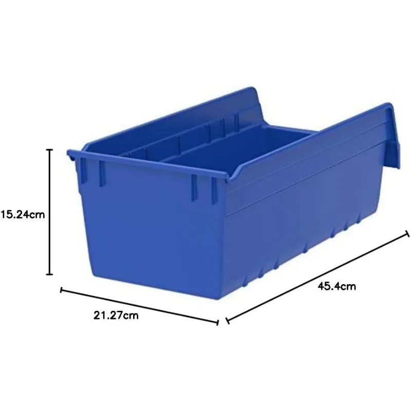 Plastic Nesting Storage Bin Box, (18-Inch x 8-Inch x 6-Inch),  (8-Pack)