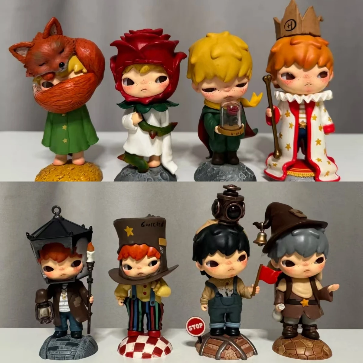 Authentic Hirono×Le Petit Prince Series Action Figures Cute Aviator Collectible Toy King Model Figures Surprise Birthday Gift