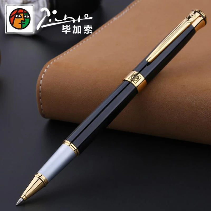 Picasso 903 Sweden Flower King Executive Black Roller Ball Pen Gold Trim Refillable Ink Pen Luxurious Writing W/Gift Box Pen Set