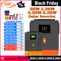 PowMr 6.2KW/4.2KW/3.2KW/2KW/2KW Hybrid Solar Inverters 48V 24V 12V 220VAC Photovoltaic Pure Sine Wave MPPT 120A 80A Solar Controller