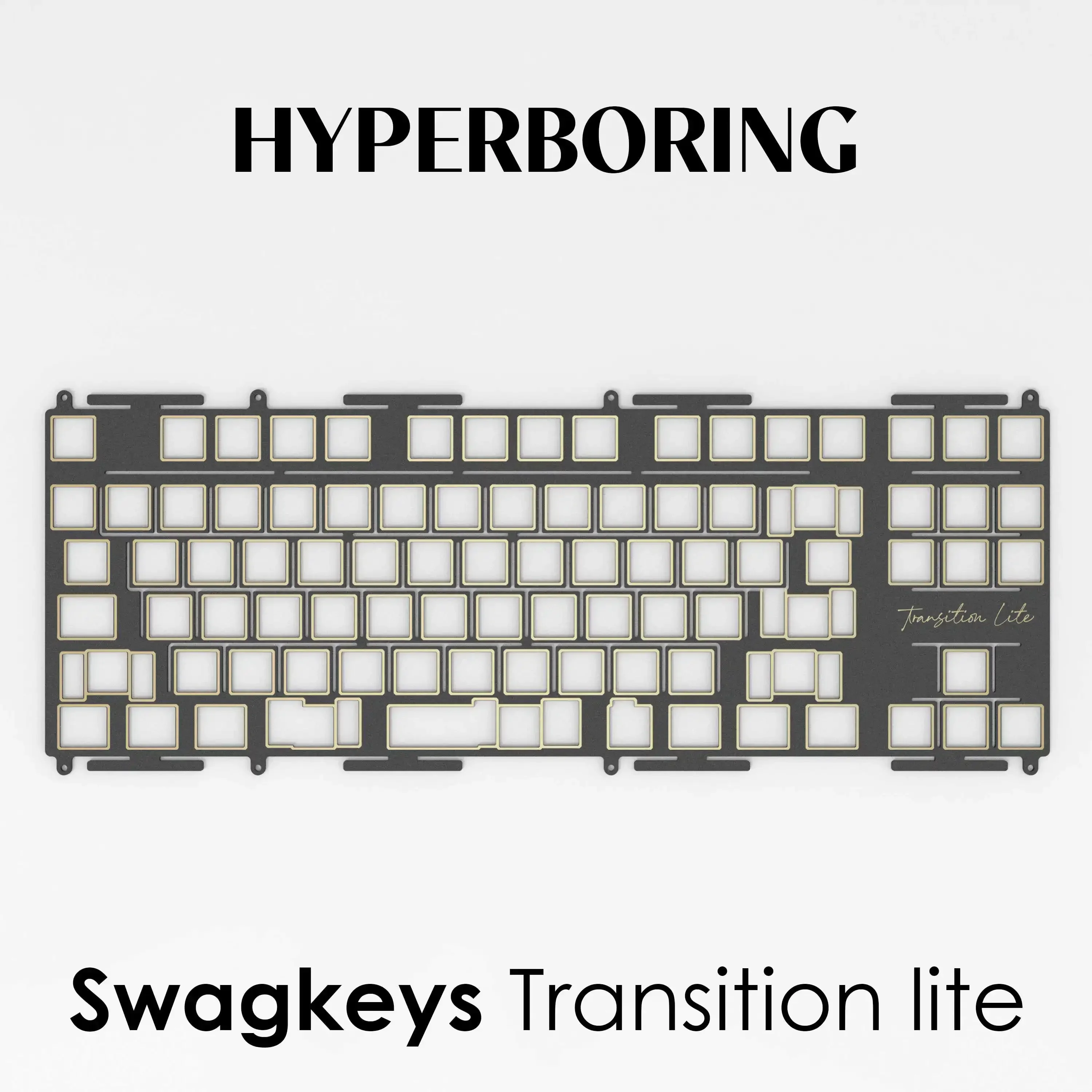 Swagkeys Transition Lite keyboard plate 6.25u 7u PP PC FR4 ( for plate-mounted and pcb-mounted stabs )