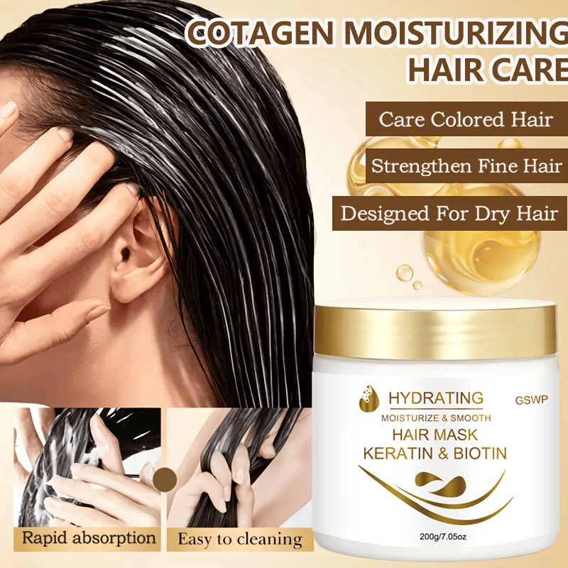 GSWP Keratin Moisturizing Hair Mask, Can Gently Care For and Deeply Nourish Hair, Keeps Hair Fresh and Voluminous. 200/400g