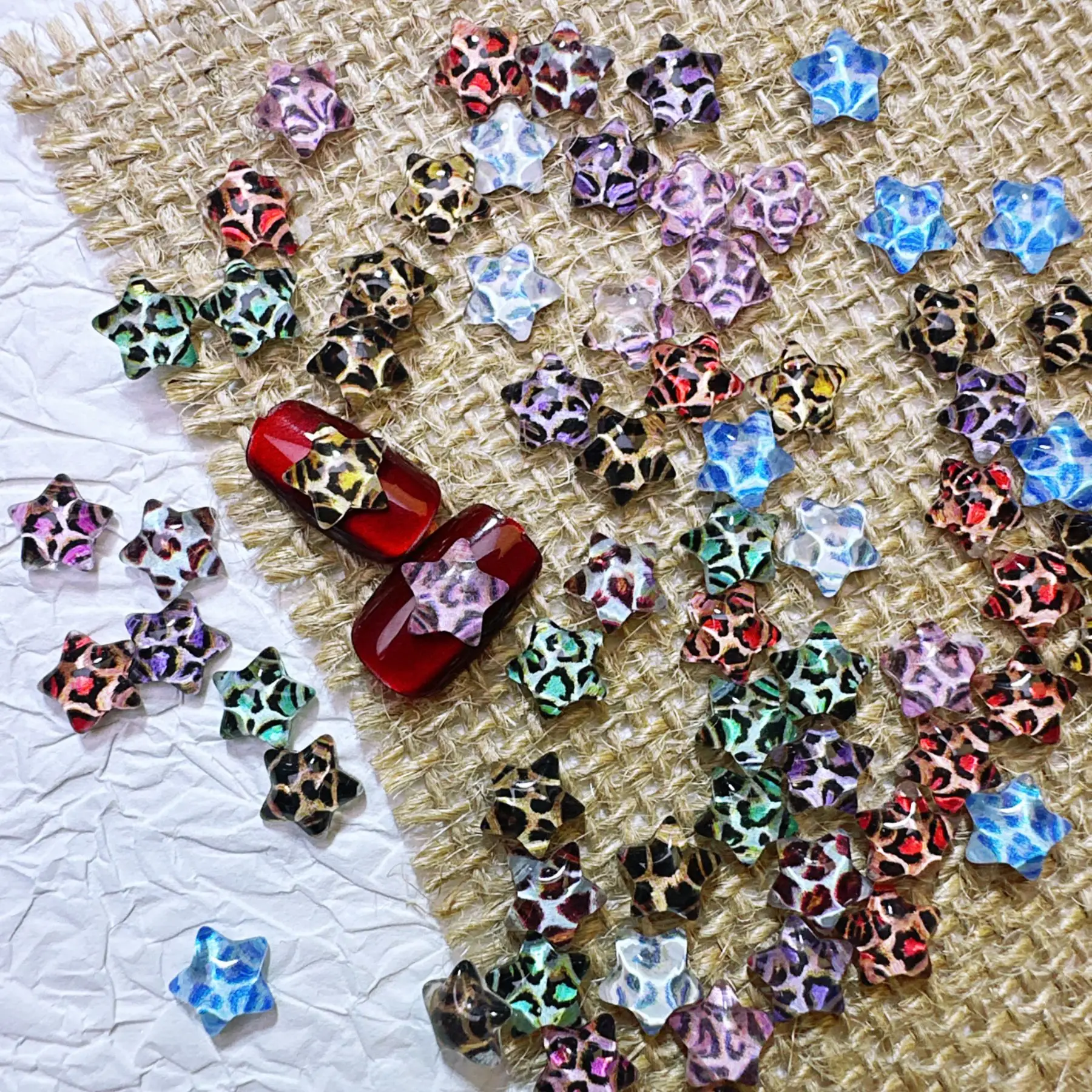 100Pcs/bag Leopard Star Nail C - Nail Art Leopard 评论和价格
