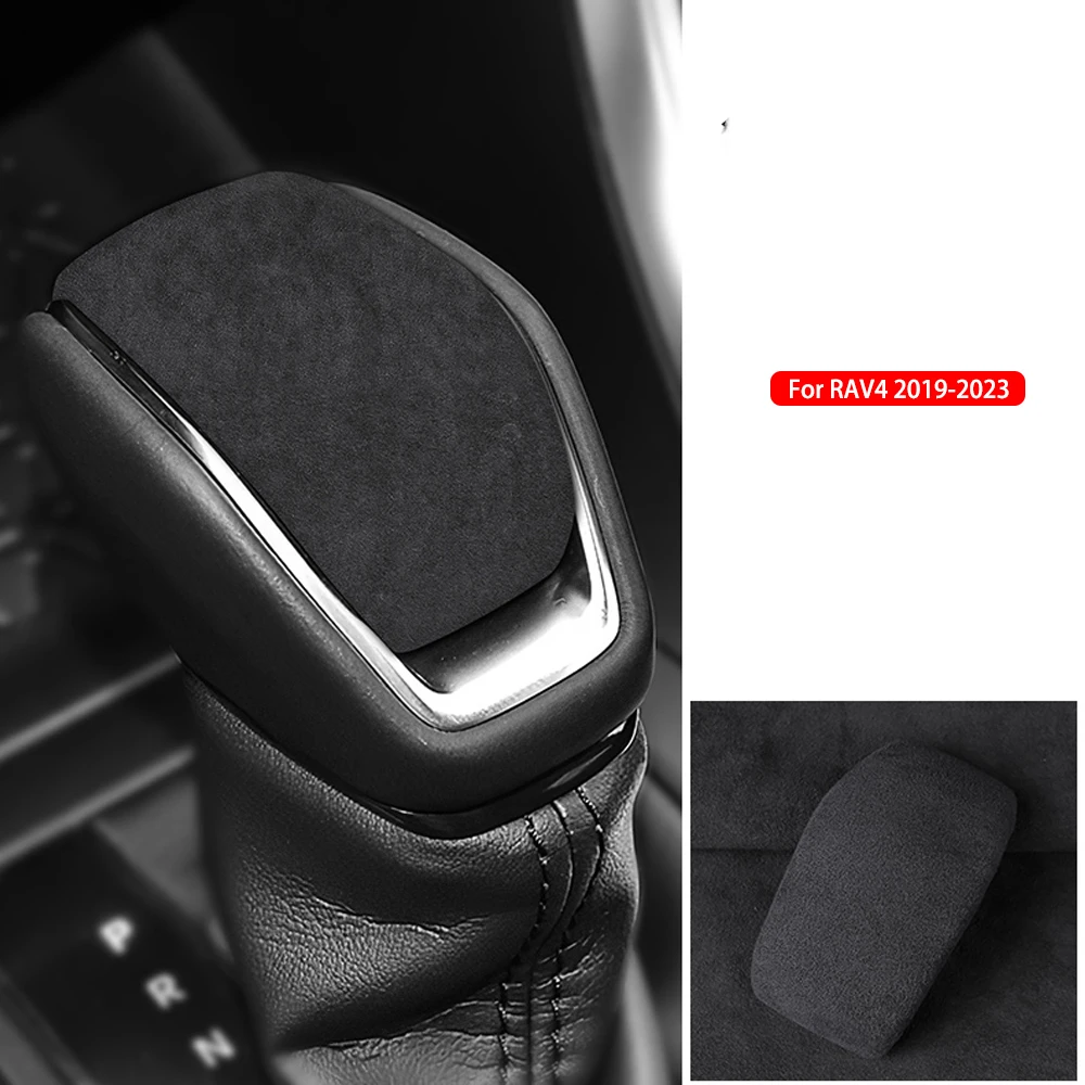 

Car Interior Suede Gear Shift Knob Cover Trim Decal Sticker for Toyota RAV4 2019-2023