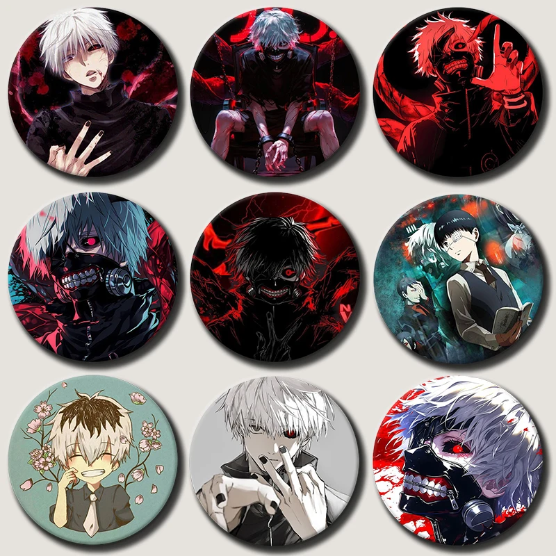 

Anime Character Ken Kaneki Soft Button Pin Cartoon Role Ken Kaneki Brooch Creative Badge for Backpack Clothes Decoration Gift