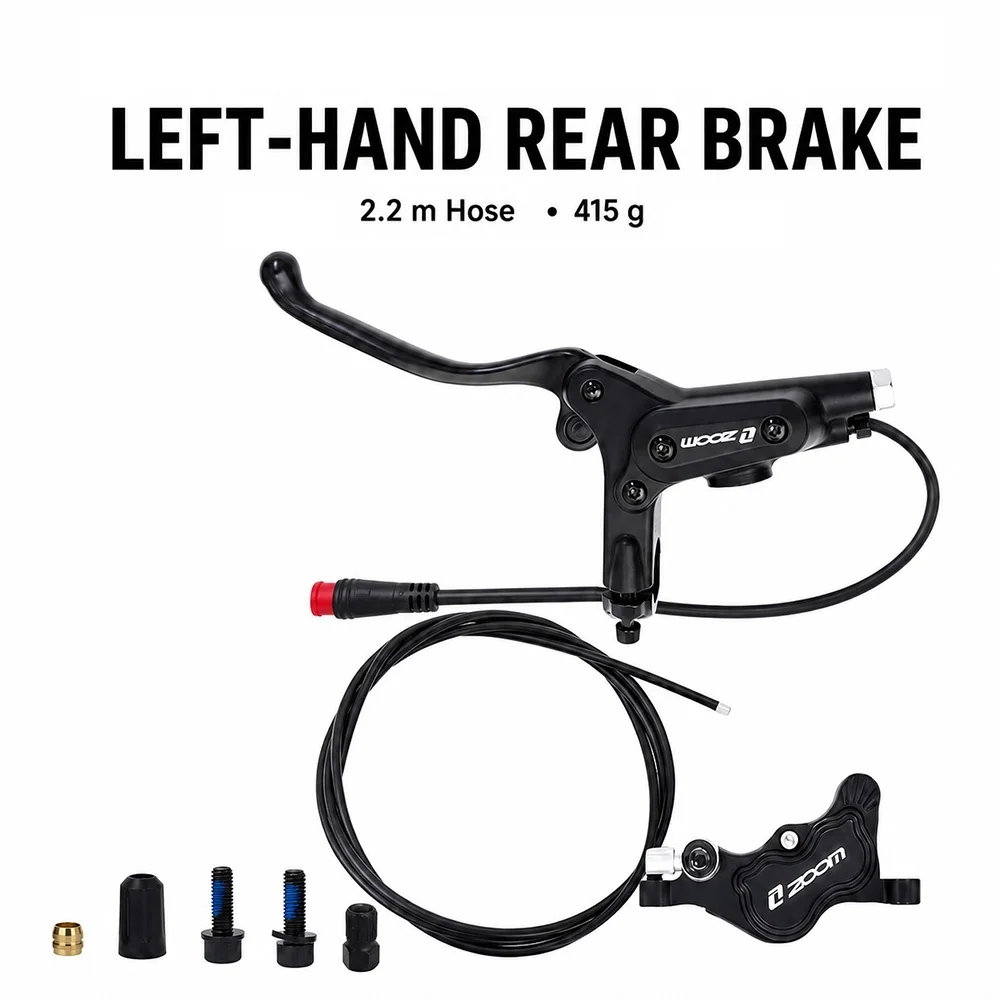 ZOOM HB-890E 4-Piston Hydraulic Disc Brake Set for E-Bike/E-Scooter, 1200/2200mm Hose, Waterproof Power-Off, Ebike Cut Off Brake