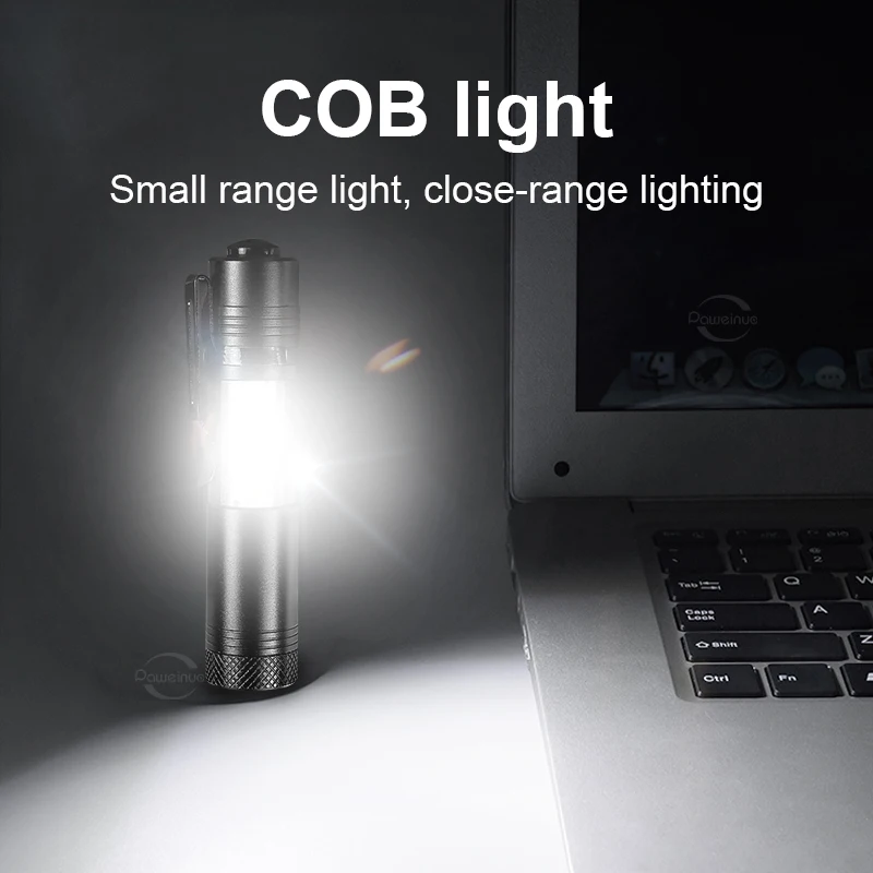 ポータブル EDC 懐中電灯ミニ COB 超高輝度 LED ランタン Q5 芯 4 モードトーチ 14500 充電式防水日常の屋外