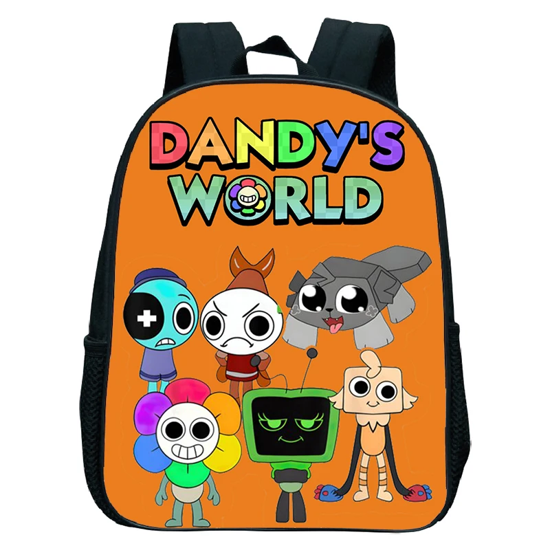 12 Inch Dandy's World Backpack Cartoon Sunflower Dandy Kindergarten Schoolbag for Preschool Boys And Girls Dandys World Book Bag