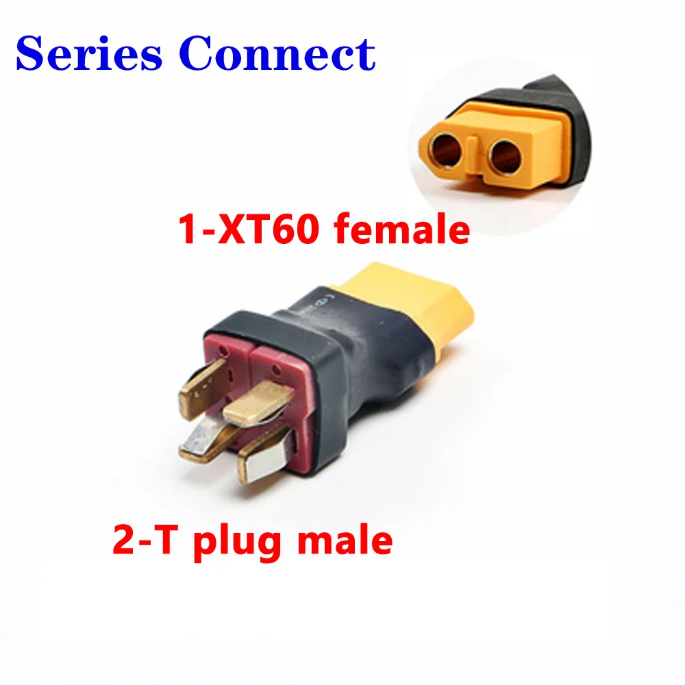 XT90 XT60 T Plug 1 Female to 2 Male Parallel / Series Adapter Lipo Battery Converter Connector Plug For RC Car Plane Parts